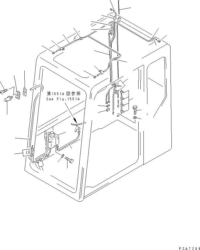 Схема запчастей Komatsu PC120-5K - КАБИНА (ОМЫВАТЕЛЬ СТЕКЛА И ЭЛЕКТРИКА) (ДЛЯ PDI)  (/)(№K-) ЧАСТИ КОРПУСА