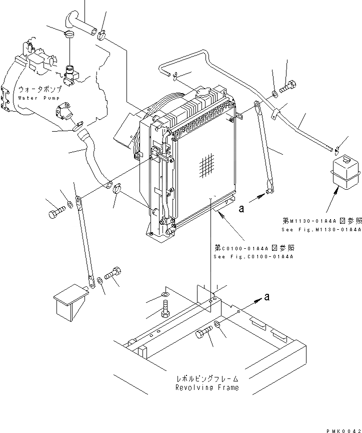 Схема запчастей Komatsu PC120-6 - ОХЛАЖД-Е (ТРУБЫ И КРЕПЛЕНИЕ)(№-) СИСТЕМА ОХЛАЖДЕНИЯ