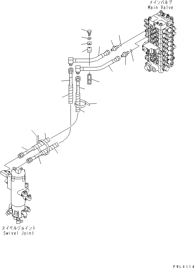 Схема запчастей Komatsu PC120-6 - ВЕРХН. ТРУБЫ ЛИНИЯ (СПЕЦИФ-Я С ОТВАЛОМ ИЛИ НАКЛОН.ING СПЕЦ-Я.)(№7-) ГИДРАВЛИКА