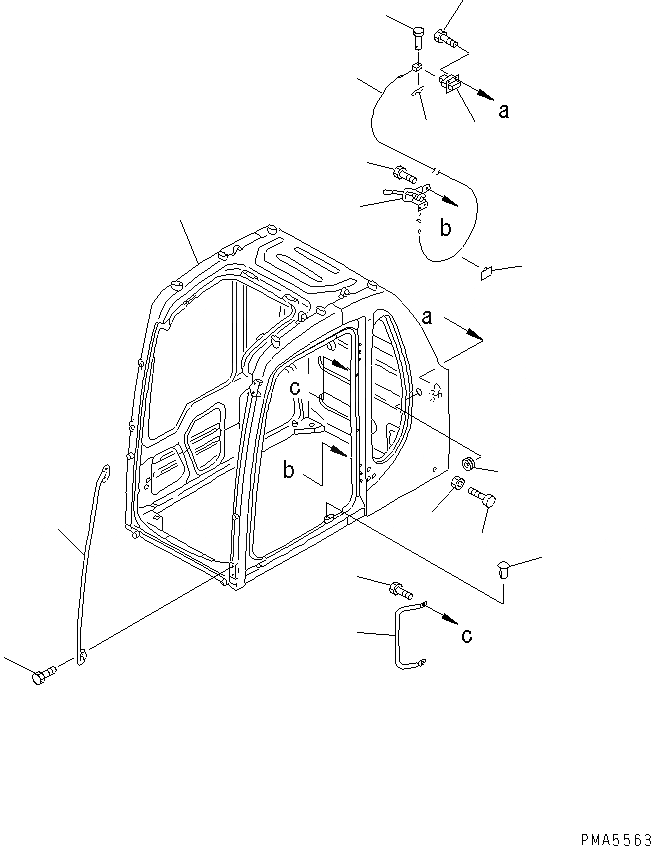 Схема запчастей Komatsu PC120-6 - КАБИНА (КАБИНА (INКАПОТ) (С ЧАСТИ КОРПУСА)(№30025-31999) ) (КАБИНА¤ РУЧКА И ФИКСАТОР ОТКРЫТИЯ)(№7-) КАБИНА ОПЕРАТОРА И СИСТЕМА УПРАВЛЕНИЯ