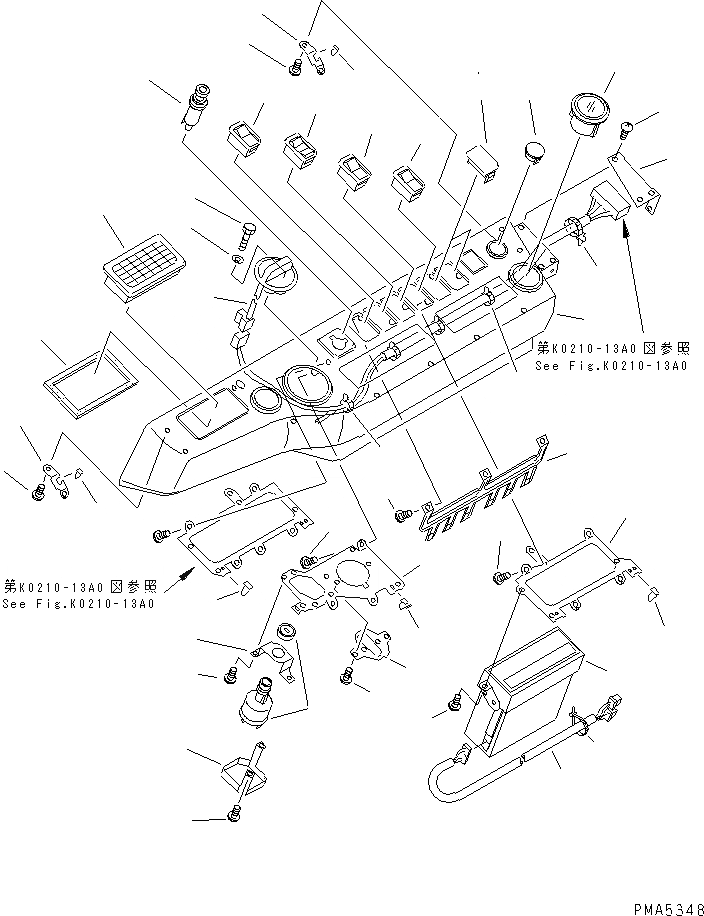 Схема запчастей Komatsu PC120-6 - КАБИНА (КРЫШКА ПАНЕЛИ)(№98-) КАБИНА ОПЕРАТОРА И СИСТЕМА УПРАВЛЕНИЯ