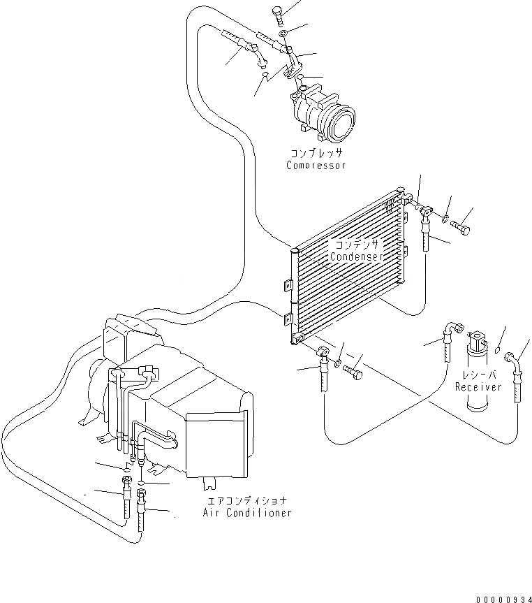 Схема запчастей Komatsu PC120-6 - КОНДИЦ. ВОЗДУХА (FREON ТРУБЫ)(№-) КАБИНА ОПЕРАТОРА И СИСТЕМА УПРАВЛЕНИЯ