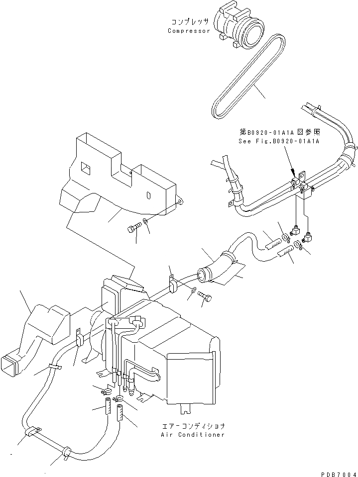 Схема запчастей Komatsu PC120-6 - КОНДИЦ. ВОЗДУХА (ГИДР. ПРОВОД. ОБОГРЕВАТЕЛЯ AND ВОЗДУХОВОДЫ) (С АНТИКОРРОЗ. ЭЛЕМЕНТ ПРЕДОХР-ЛЬ)(№7-) КАБИНА ОПЕРАТОРА И СИСТЕМА УПРАВЛЕНИЯ