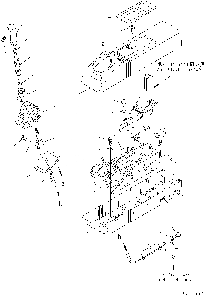 Схема запчастей Komatsu PC120-6 - ОСНОВН. КОНСТРУКЦИЯ (ПРАВ. СТОЙКА) (РЫЧАГ И COVER) (ГИДРАВЛ ТИП) (ДЛЯ WRIST УПРАВЛ-Е)(№7-77) КАБИНА ОПЕРАТОРА И СИСТЕМА УПРАВЛЕНИЯ