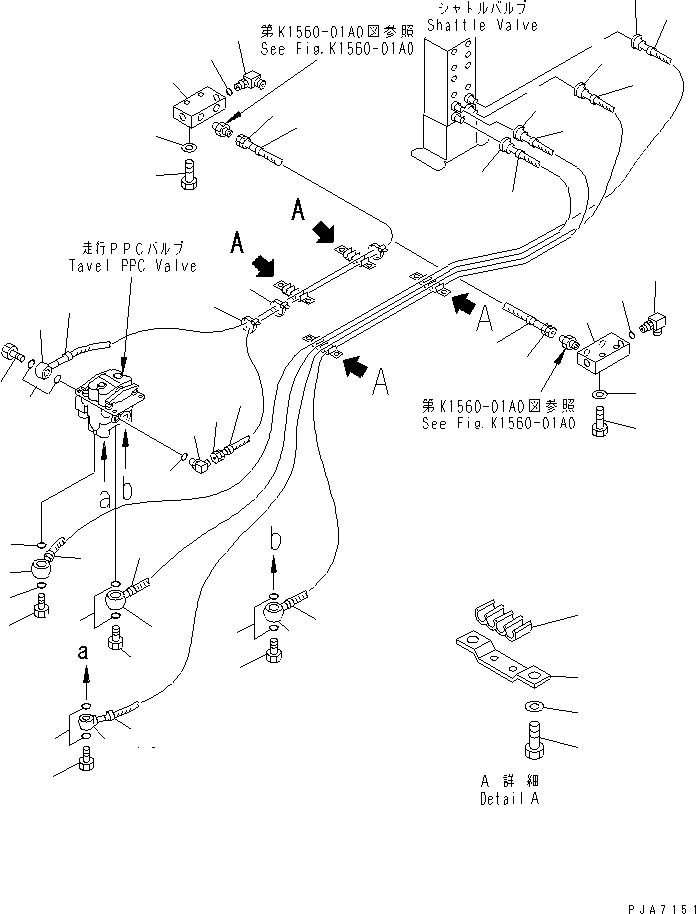 Схема запчастей Komatsu PC120-6 - ПОЛ (P.P.C. ХОД ТРУБЫ)(№98-) КАБИНА ОПЕРАТОРА И СИСТЕМА УПРАВЛЕНИЯ