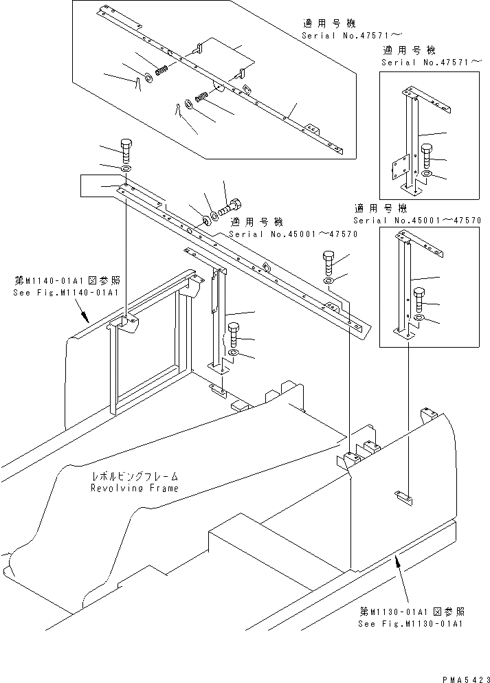 Схема запчастей Komatsu PC120-6 - РАМА(№-) ЧАСТИ КОРПУСА