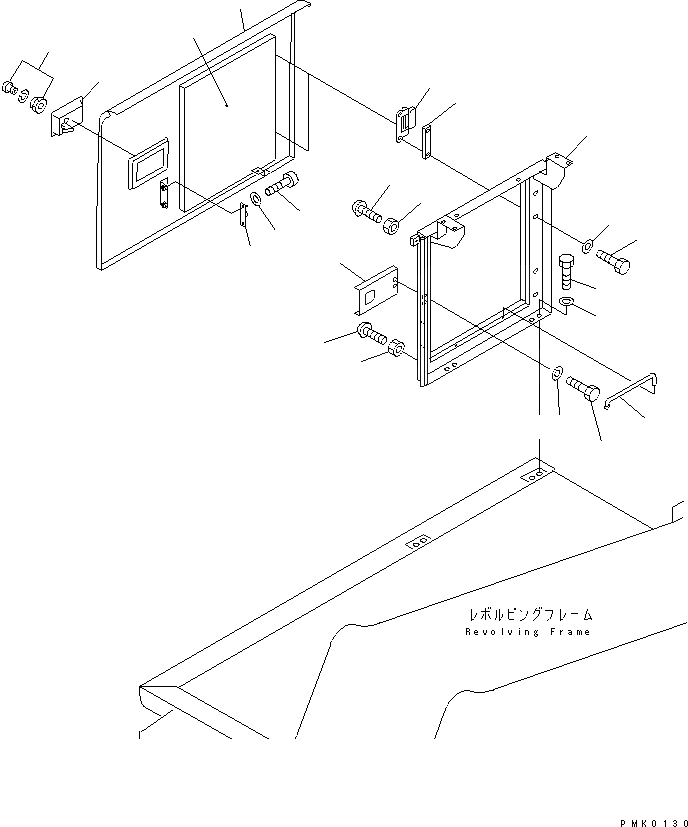 Схема запчастей Komatsu PC120-6 - ДВЕРЬ ПРАВ.(№-) ЧАСТИ КОРПУСА