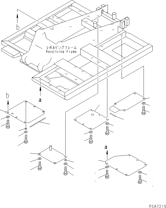 Схема запчастей Komatsu PC120-6 - НИЖН. КРЫШКА(№98-) ЧАСТИ КОРПУСА