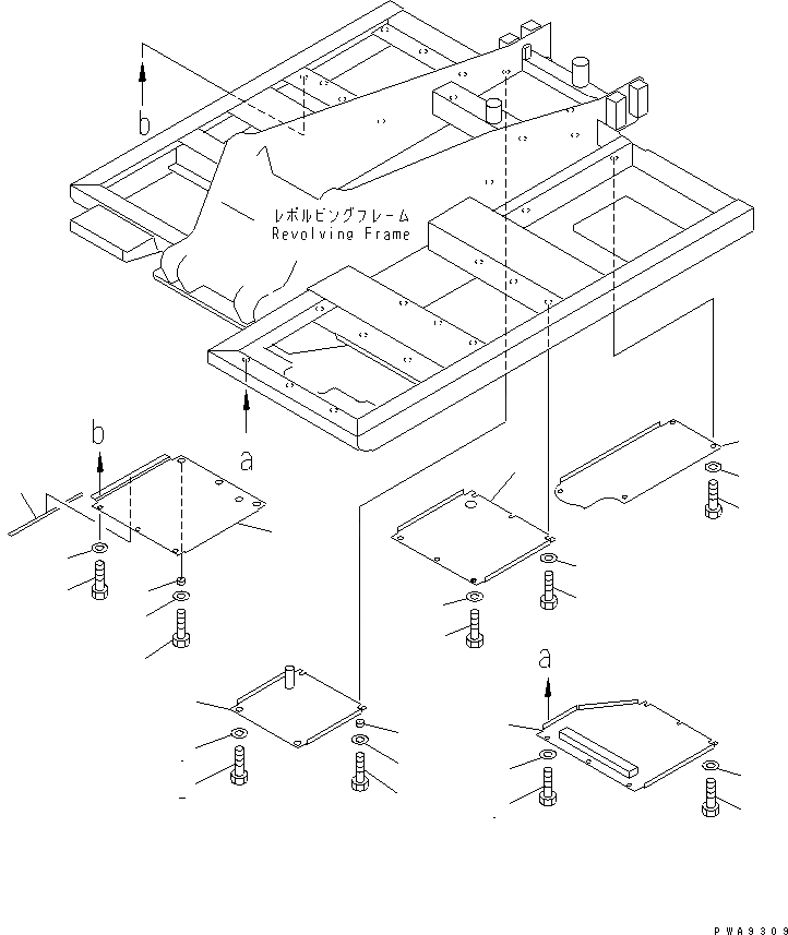 Схема запчастей Komatsu PC120-6 - НИЖН. КРЫШКА(№-999) ЧАСТИ КОРПУСА