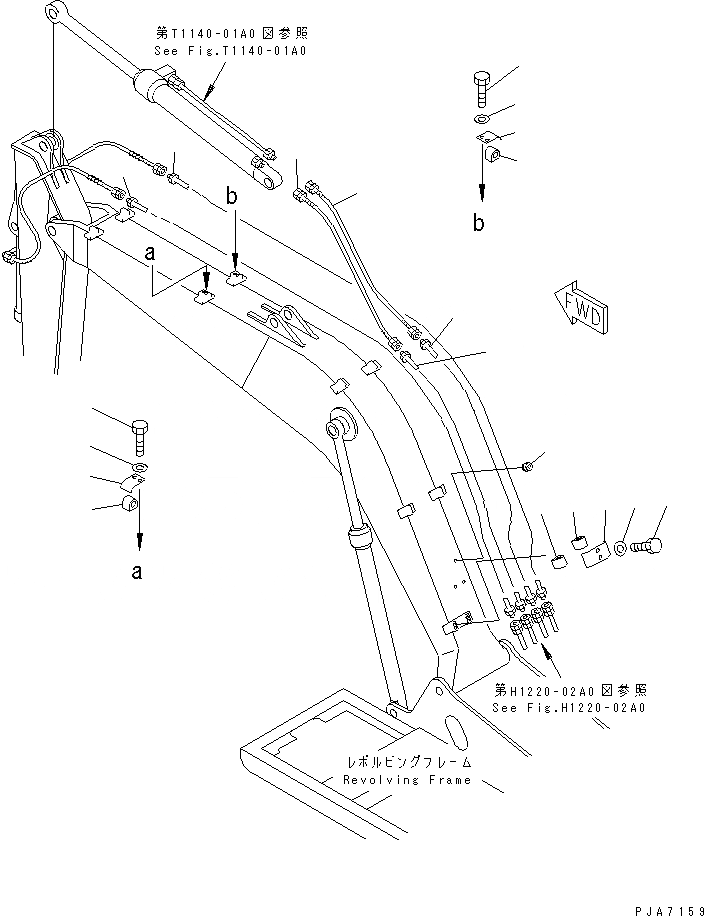 Схема запчастей Komatsu PC120-6 - СТРЕЛА (ГИДРАВЛ ЛИНИЯ)(№-) РАБОЧЕЕ ОБОРУДОВАНИЕ