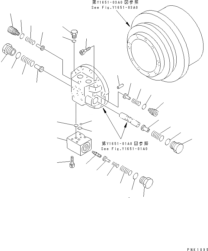 Схема запчастей Komatsu PC120-6 - МОТОР ХОДА (КЛАПАН В СБОРЕ) (GM8VL ТИП)(№-77) ОСНОВН. КОМПОНЕНТЫ И РЕМКОМПЛЕКТЫ