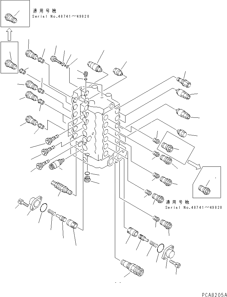 Схема запчастей Komatsu PC120-6 - ОСНОВН. КЛАПАН (-АКТУАТОР) (/)(№-98) ОСНОВН. КОМПОНЕНТЫ И РЕМКОМПЛЕКТЫ