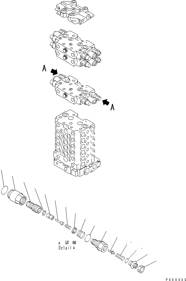 Схема запчастей Komatsu PC120-6 - ОСНОВН. КЛАПАН (-АКТУАТОР) (/)(№-9) ОСНОВН. КОМПОНЕНТЫ И РЕМКОМПЛЕКТЫ
