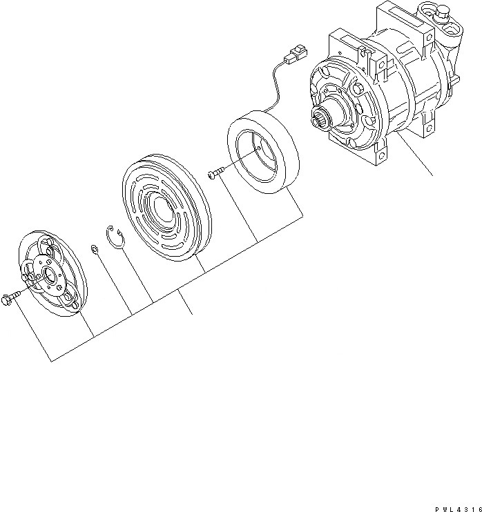 Схема запчастей Komatsu PC120-6 - ВОЗД. COMRESSOR БЛОК (С КОНДИЦИОНЕРОМ)(№7-) ОСНОВН. КОМПОНЕНТЫ И РЕМКОМПЛЕКТЫ