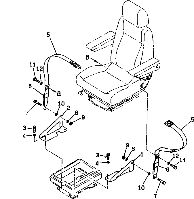 Схема запчастей Komatsu PC120-6 - РЕМЕНЬ БЕЗОПАСНОСТИ (С DELUXE СИДЕНЬЕ) (MM ШИР.)(№-97) КАБИНА ОПЕРАТОРА И СИСТЕМА УПРАВЛЕНИЯ