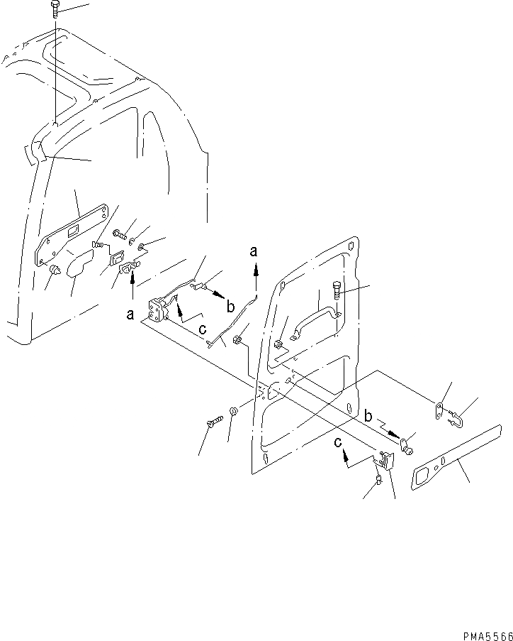 Схема запчастей Komatsu PC120-6 - КАБИНА (С АВТОМАТИЧ. СДВИГ. ВВЕРХ) (ДВЕРЬ)(№-) КАБИНА ОПЕРАТОРА И СИСТЕМА УПРАВЛЕНИЯ