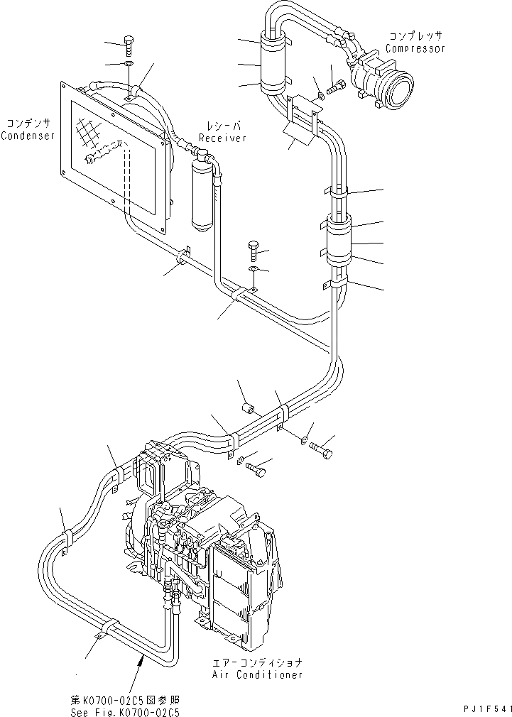 Схема запчастей Komatsu PC120-6 - КОНДИЦ. ВОЗДУХА (FREON ТРУБЫ КРЕПЛЕНИЕ) (DUST ЗАЩИТА СПЕЦ-Я.)(№87-) КАБИНА ОПЕРАТОРА И СИСТЕМА УПРАВЛЕНИЯ