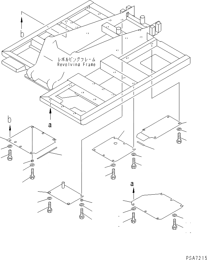 Схема запчастей Komatsu PC120-6 - НИЖН. КРЫШКА(№-) ЧАСТИ КОРПУСА