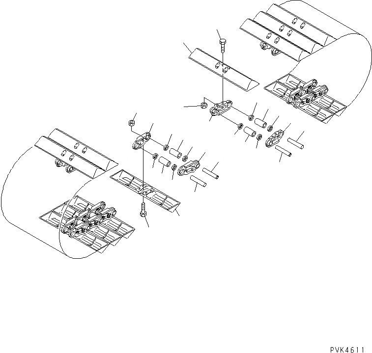 Схема запчастей Komatsu PC120-6 - ГУСЕНИЦЫ (БОЛОТН.) (7MM ШИР.) ХОДОВАЯ