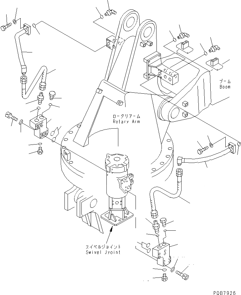 Схема запчастей Komatsu PC120-6 - ПОВОРОТН. РУКОЯТЬ (ЦИЛИНДР КОВША) (1 РУКОЯТЬ) РАБОЧЕЕ ОБОРУДОВАНИЕ