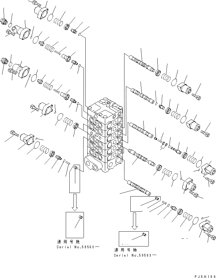 Схема запчастей Komatsu PC120-6 - ОСНОВН. КЛАПАН (-КЛАПАН) (/)(№7-97) ОСНОВН. КОМПОНЕНТЫ И РЕМКОМПЛЕКТЫ