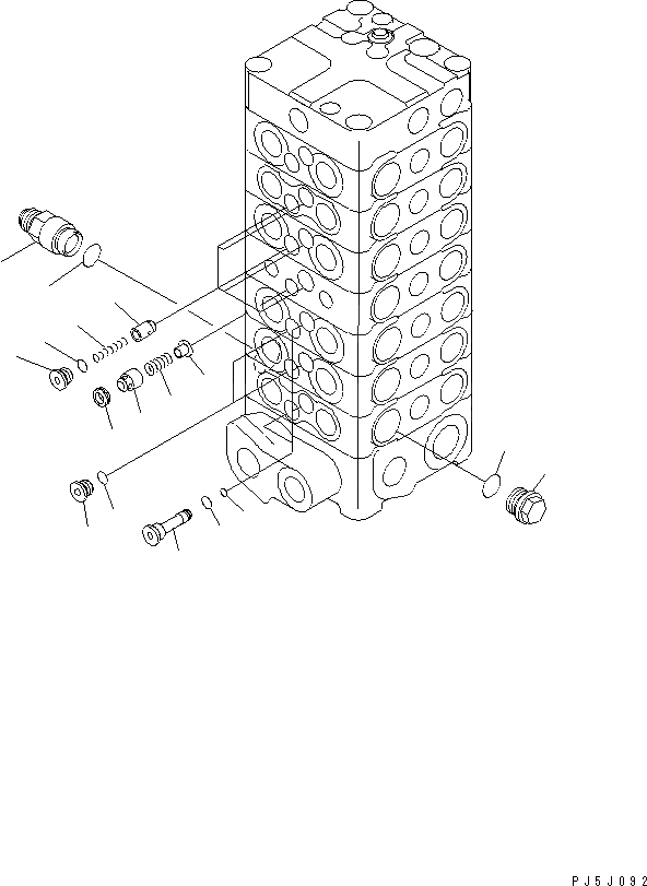 Схема запчастей Komatsu PC120-6 - ОСНОВН. КЛАПАН (7-КЛАПАН) (/)(№7-) ОСНОВН. КОМПОНЕНТЫ И РЕМКОМПЛЕКТЫ