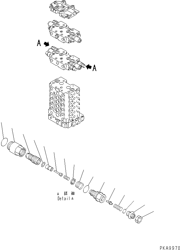 Схема запчастей Komatsu PC120-6 - ОСНОВН. КЛАПАН (-АКТУАТОР) (/) (С ОТВАЛ)(№-999) ОСНОВН. КОМПОНЕНТЫ И РЕМКОМПЛЕКТЫ