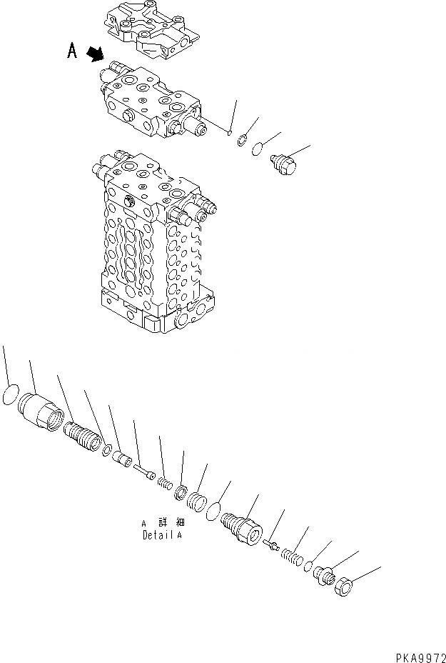 Схема запчастей Komatsu PC120-6 - ОСНОВН. КЛАПАН (-АКТУАТОР) (/) (С ОТВАЛ)(№-999) ОСНОВН. КОМПОНЕНТЫ И РЕМКОМПЛЕКТЫ