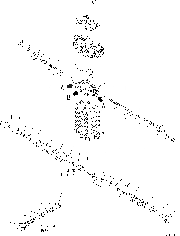 Схема запчастей Komatsu PC120-6 - ОСНОВН. КЛАПАН (-АКТУАТОР) (9/)(№-999) ОСНОВН. КОМПОНЕНТЫ И РЕМКОМПЛЕКТЫ