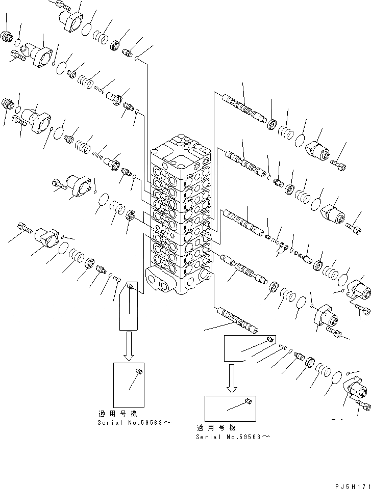 Схема запчастей Komatsu PC120-6 - ОСНОВН. КЛАПАН (9-КЛАПАН) (/)(№7-97) ОСНОВН. КОМПОНЕНТЫ И РЕМКОМПЛЕКТЫ