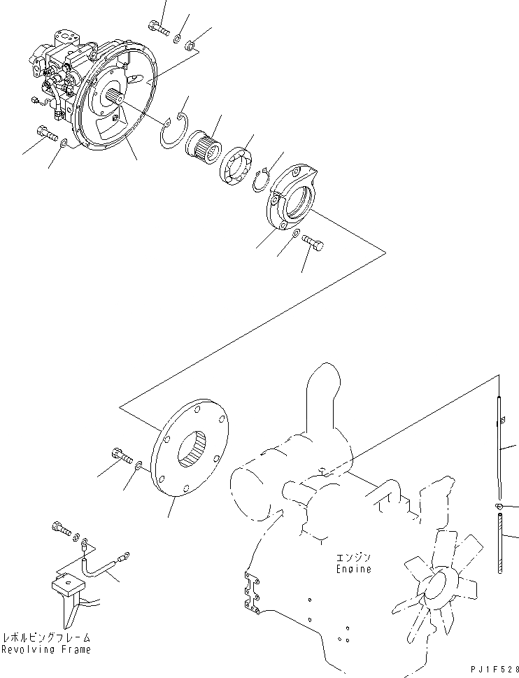 Схема запчастей Komatsu PC120-6Z - СОЕДИНЕНИЕ¤ НАСОС И ТРУБКА(№-) КОМПОНЕНТЫ ДВИГАТЕЛЯ