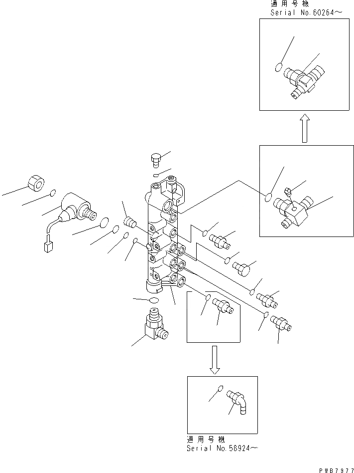 Схема запчастей Komatsu PC120-6Z - СОЛЕНОИДНЫЙ КЛАПАН ЛИНИЯ (СОЛЕНОИДНЫЙ КЛАПАН) (-SPEED ХОД)(№7-97) ГИДРАВЛИКА