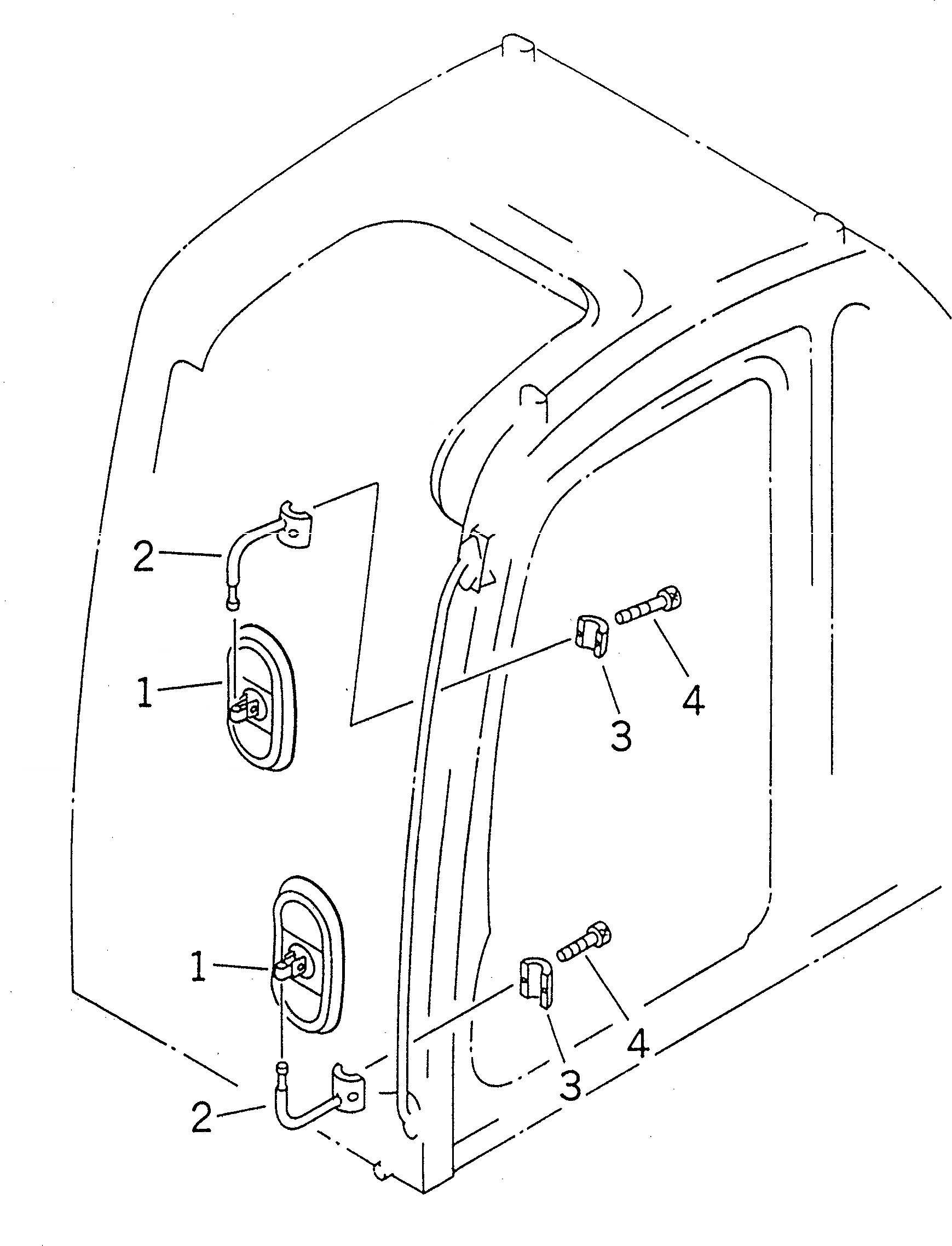 Схема запчастей Komatsu PC120-6Z - ЗАДН. VIEW MIRROR¤ ЛЕВ. (ДВОЙН.)(№-) ЧАСТИ КОРПУСА