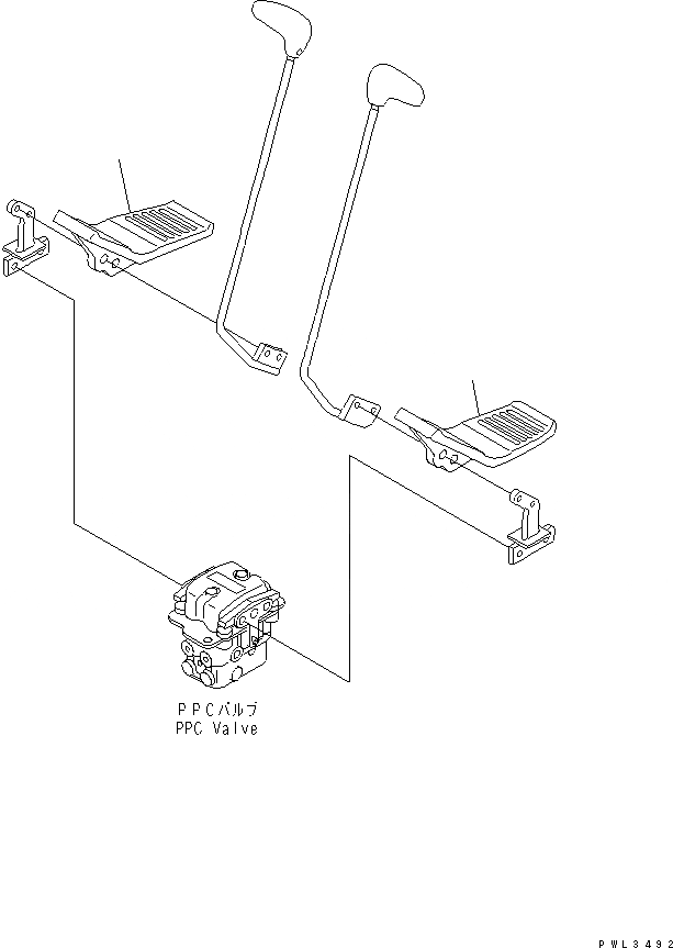 Схема запчастей Komatsu PC120-6Z - ПЕДАЛЬ(№-) РАЗНОЕ