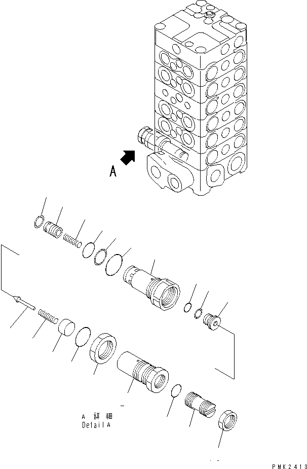 Схема запчастей Komatsu PC120-6Z - ОСНОВН. КЛАПАН (-КЛАПАН) (/)(№7-) ОСНОВН. КОМПОНЕНТЫ И РЕМКОМПЛЕКТЫ