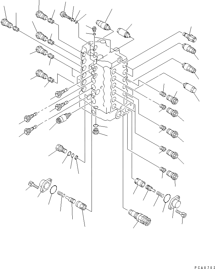 Схема запчастей Komatsu PC120-6Z - ОСНОВН. КЛАПАН (-АКТУАТОР) (/)(№77-999) ОСНОВН. КОМПОНЕНТЫ И РЕМКОМПЛЕКТЫ