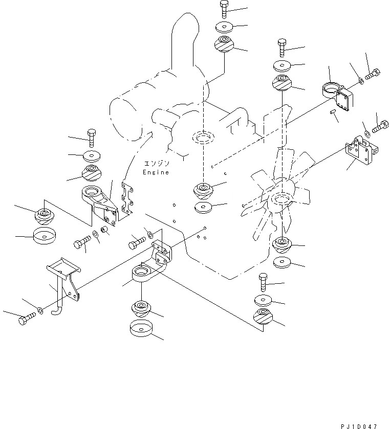 Схема запчастей Komatsu PC120-6Z-A1 - КРЕПЛЕНИЕ ДВИГАТЕЛЯ(№-) КОМПОНЕНТЫ ДВИГАТЕЛЯ