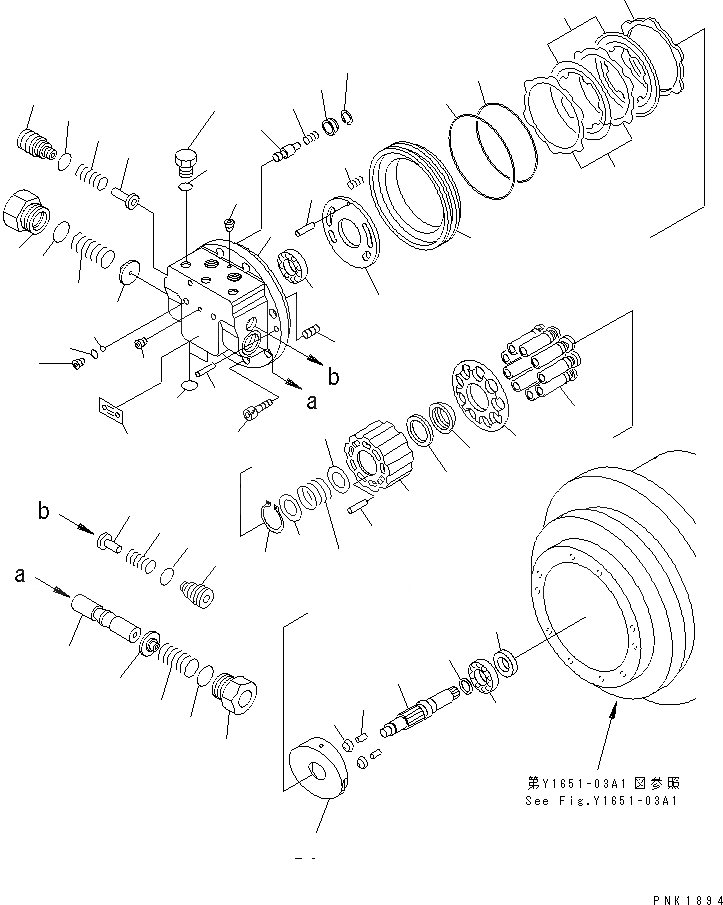 Схема запчастей Komatsu PC120-6Z-A1 - ХОД MTOR (МОТОР В СБОРЕ) (GM8L ТИП)(№77-) ОСНОВН. КОМПОНЕНТЫ И РЕМКОМПЛЕКТЫ