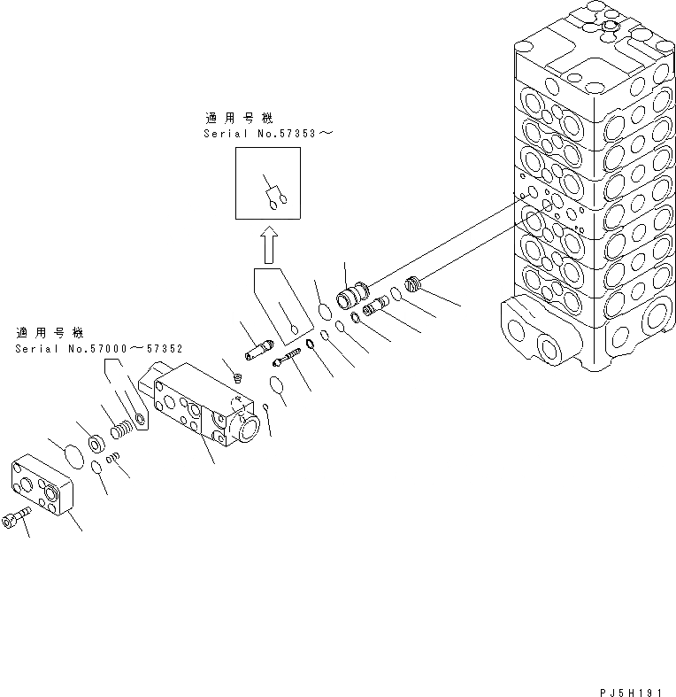 Схема запчастей Komatsu PC120-6Z-A1 - ОСНОВН. КЛАПАН (7-КЛАПАН) (/)(№7-) ОСНОВН. КОМПОНЕНТЫ И РЕМКОМПЛЕКТЫ