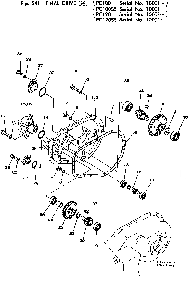 Схема запчастей Komatsu PC120-1 - КОНЕЧНАЯ ПЕРЕДАЧА(/) ХОД И КОНЕЧНАЯ ПЕРЕДАЧА