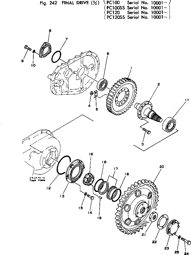 Схема запчастей Komatsu PC120-1 - КОНЕЧНАЯ ПЕРЕДАЧА(/) ХОД И КОНЕЧНАЯ ПЕРЕДАЧА