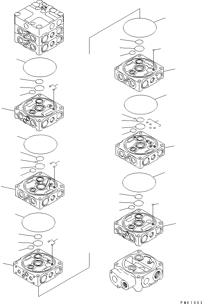 Схема запчастей Komatsu PC120-6J - ОСНОВН. КЛАПАН (8-КЛАПАН) (/)(№7-) ОСНОВН. КОМПОНЕНТЫ И РЕМКОМПЛЕКТЫ
