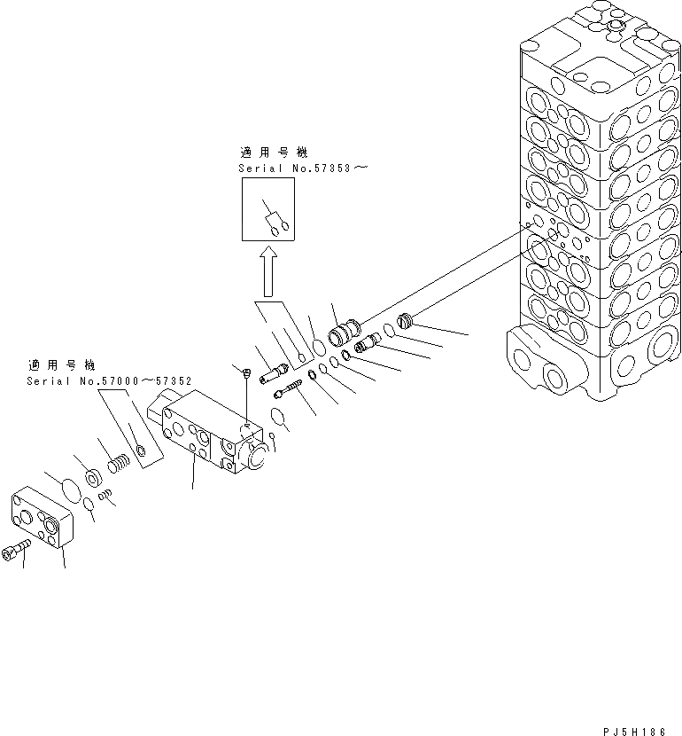 Схема запчастей Komatsu PC120-6J - ОСНОВН. КЛАПАН (8-КЛАПАН) (/)(№7-) ОСНОВН. КОМПОНЕНТЫ И РЕМКОМПЛЕКТЫ