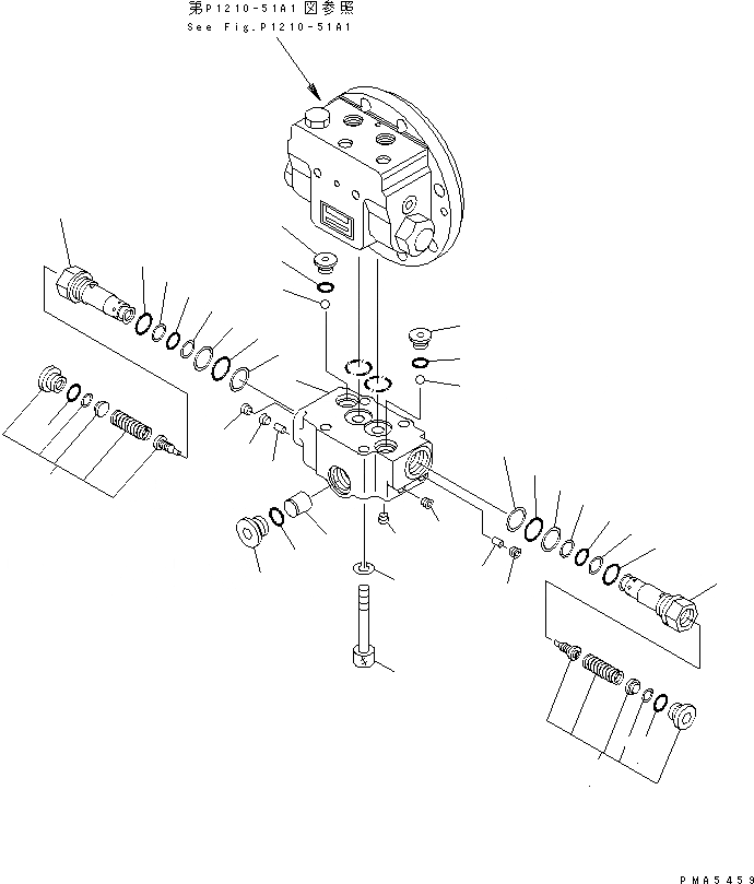 Схема запчастей Komatsu PC120-6S - МОТОР ХОДА (КЛАПАН В СБОРЕ) (GM8VL ТИП)(№77-) ОСНОВН. КОМПОНЕНТЫ И РЕМКОМПЛЕКТЫ