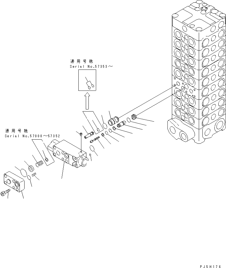 Схема запчастей Komatsu PC120-6S - ОСНОВН. КЛАПАН (9-КЛАПАН) (/)(№7-) ОСНОВН. КОМПОНЕНТЫ И РЕМКОМПЛЕКТЫ