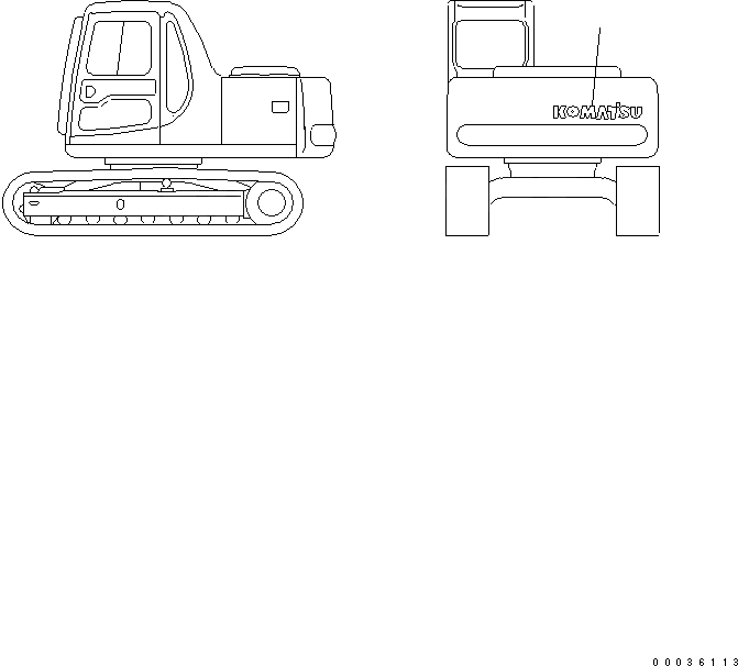 Схема запчастей Komatsu PC120-6E0 - ЛОГОТИП (МАЛ.) (БЕЗ СТРЕЛЫ)(№7-) МАРКИРОВКА