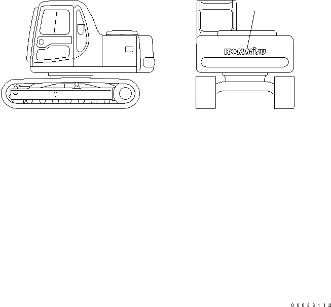 Схема запчастей Komatsu PC120-6E0 - ЛОГОТИП (БОЛЬШ.) (БЕЗ СТРЕЛЫ)(№7-) МАРКИРОВКА