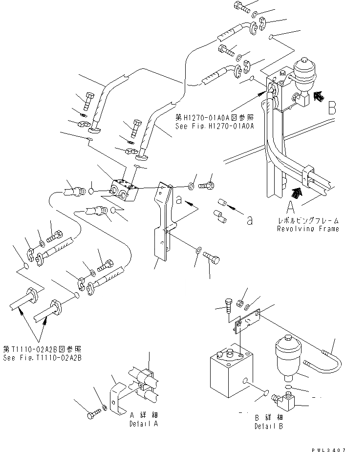 Схема запчастей Komatsu PC120-6Z - НАВЕСНОЕ ОБОРУД-Е (ИЗМЕНЯЕМ. КЛАПАН И СОЕД-Е БЛОК ТРУБЫ)(№-) ГИДРАВЛИКА