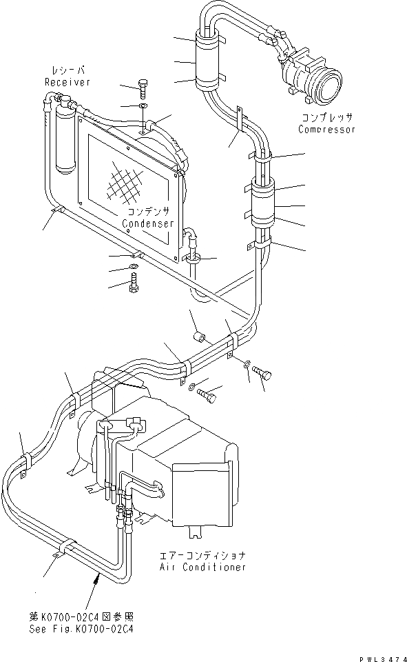 Схема запчастей Komatsu PC120-6Z - КОНДИЦ. ВОЗДУХА (FREON ТРУБЫ КРЕПЛЕНИЕ) (DUST ЗАЩИТА СПЕЦ-Я.)(№89-8) КАБИНА ОПЕРАТОРА И СИСТЕМА УПРАВЛЕНИЯ