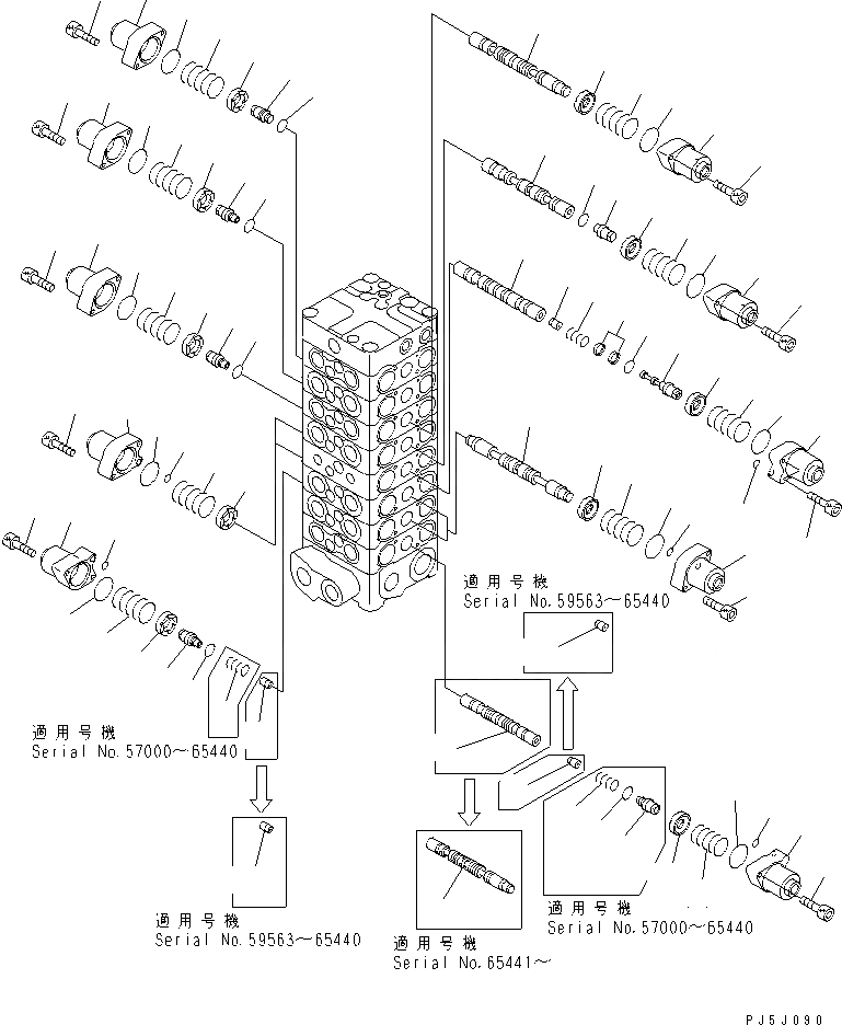 Схема запчастей Komatsu PC120-6Z - ОСНОВН. КЛАПАН (8-КЛАПАН) (/)(№7-) ОСНОВН. КОМПОНЕНТЫ И РЕМКОМПЛЕКТЫ